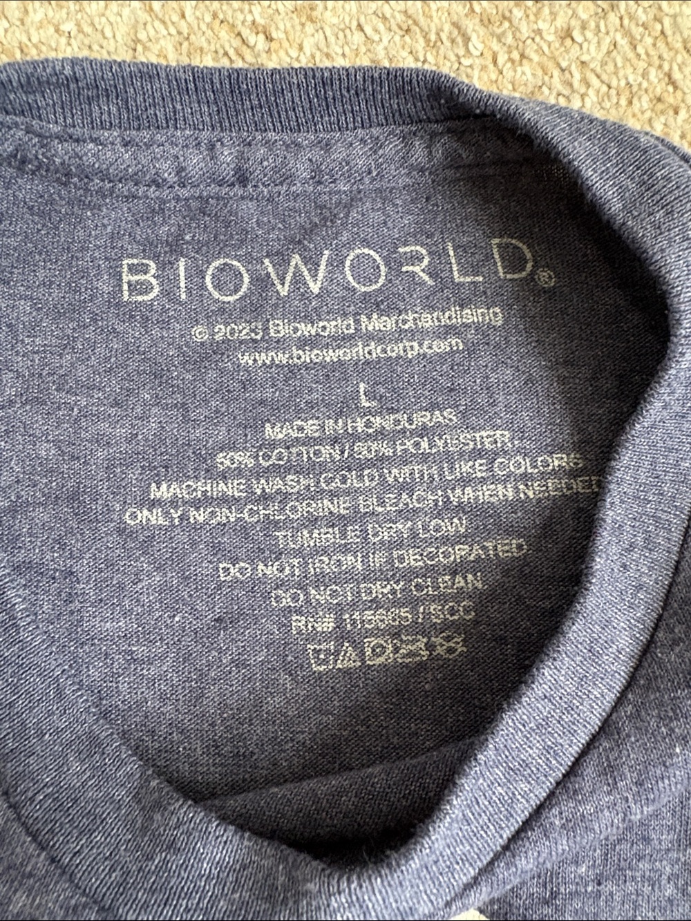Bioworld Navy T-Shirt with Cream Nature Graphic - Picture 2 of 3